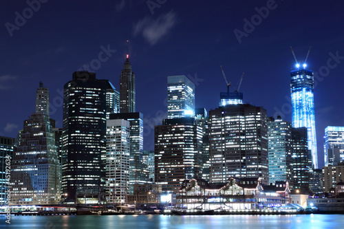 Naklejka ścienna Manhattan Skyline At Night, New York City