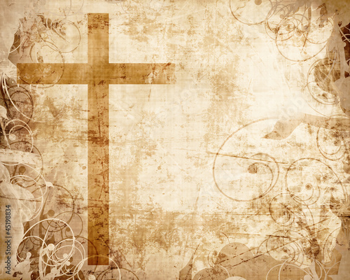 Naklejka - mata magnetyczna na lodówkę Cross on parchment
