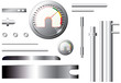metal measuring elements and pipes - vector set