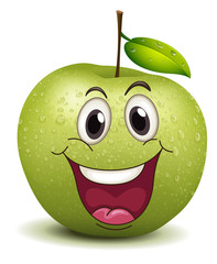 Wall Mural - happy apple smiley