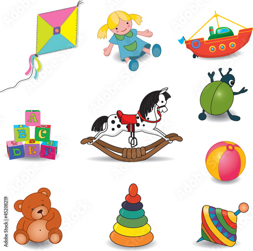 Naklejka nad blat kuchenny Set of baby's toys