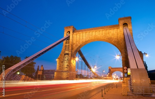 Plakat na papierze fotorealistycznym Most grunwaldzki o zmierzchu