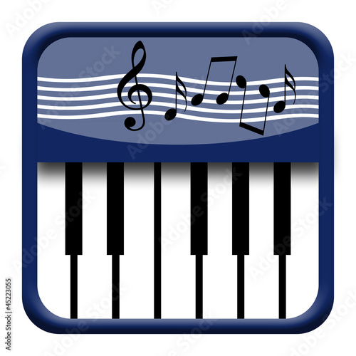 Piano keyboard icon with musical symbols Stock Illustration Adobe Stock