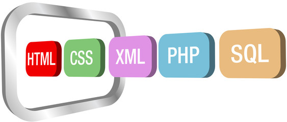 Web dev html css php into computer frame