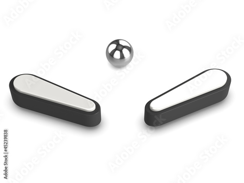 3d Pinball flippers and chrome ball