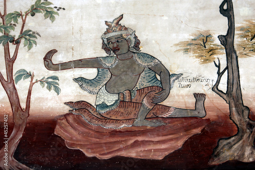 Nowoczesny obraz na płótnie Painting a hermit Exercise in thailand