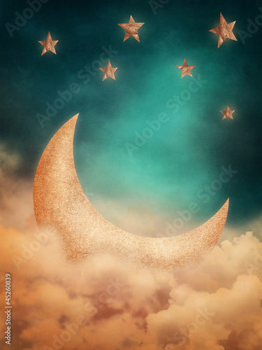 Plakat na zamówienie Moon and stars