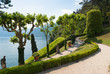 Tranquil winding path along the shore of lake Como
