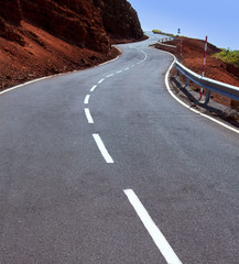 Wall Mural - Canary Islands winding road curves in mountain