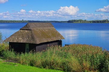 Canvas Print - Huette am See - cabin by the lake 01