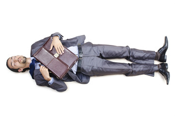 Wall Mural - Dead businessman on the floor