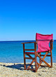 beach chair on shore near sea