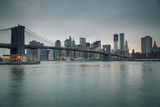 Fototapeta Most - Brooklyn bridge and Manhattan at dusk
