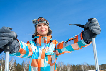 Canvas Print - woman - skier