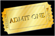 Ticket  - Admit One in Gold