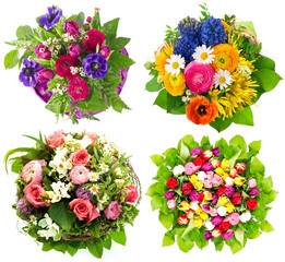 Wall Mural - beautiful colorful fresh flowers bouquet