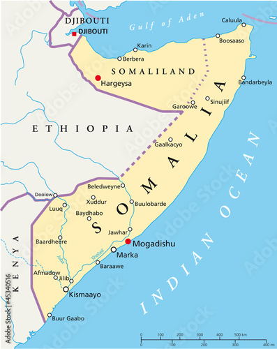 Board z aluminiowym obramowaniem Mapa Somalii (mapa Somalii)