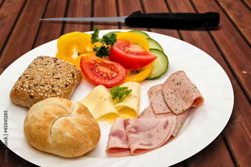 Stock-Foto „Frühstück, Teller, Gesunde Ernährung, Frühstücksteller,“