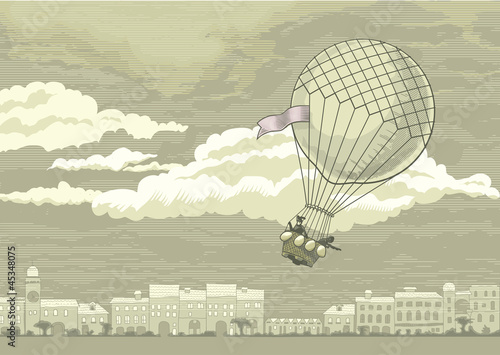 Naklejka samoprzylepna Latający aerostat