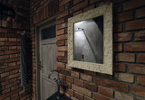Fototapeta  - Ściana z cegły w łazience.