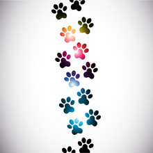 Abstract Colorful Paw Prints