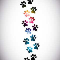 abstract colorful paw prints