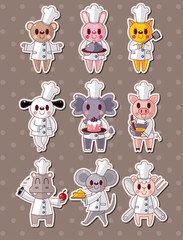 Sticker - animal chef stickers