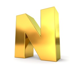 Wall Mural - 3d golden letter collection - N