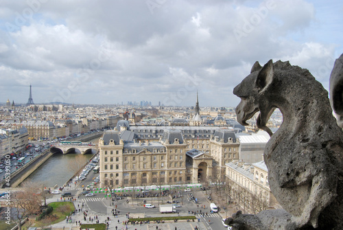Board z aluminiowym obramowaniem Dachy Paryża z katedry Notre Dame.