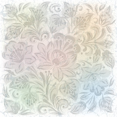  abstract background with gray floral ornament on white