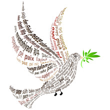 Brown Dove With The Word "peace" In All Languages