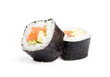 Two sushi fresh maki rolls, isolated on white