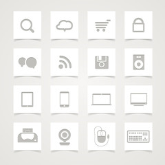 Poster - Modern Social media icons on paper buttons