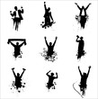 Set of silhouettes for sports championships