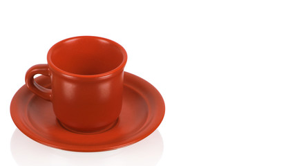 Poster - Red cup on a red saucer