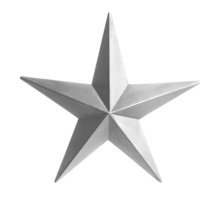 Silver Star Isolated Over White Background
