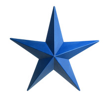 Blue Star Isolated Over White Background