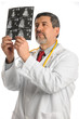 Hispanic Doctor Examining Ultrasound Film