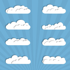 Wall Mural - collection of paper clouds