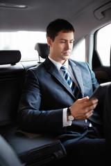 Businessman in a car