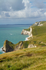 Canvas Print - Dorset coastline looking towards Durdle Door