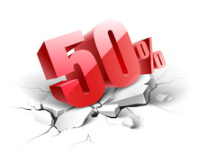 50 Percent Discount Icon