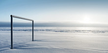 Empty Football Gate In Winter