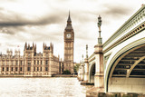 Fototapeta Big Ben - The Big Ben, the House of Parliament and the Westminster Bridge