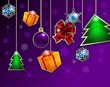 © elizaliv - Christmas purple background design