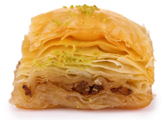 Wall Mural - Sweet baklava isolated on white