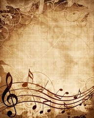 Wall Mural - Old music sheet