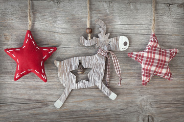 Poster - Wooden christmas deer