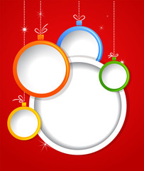 Wall Mural - Christmas background with balls decorations