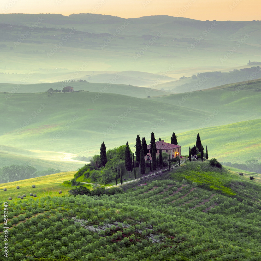 Toscana, paesaggio. - obrazy, fototapety, plakaty 
